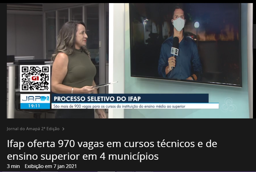 Registro da tela do portal GloboPlay com reportagem da TV Amapá